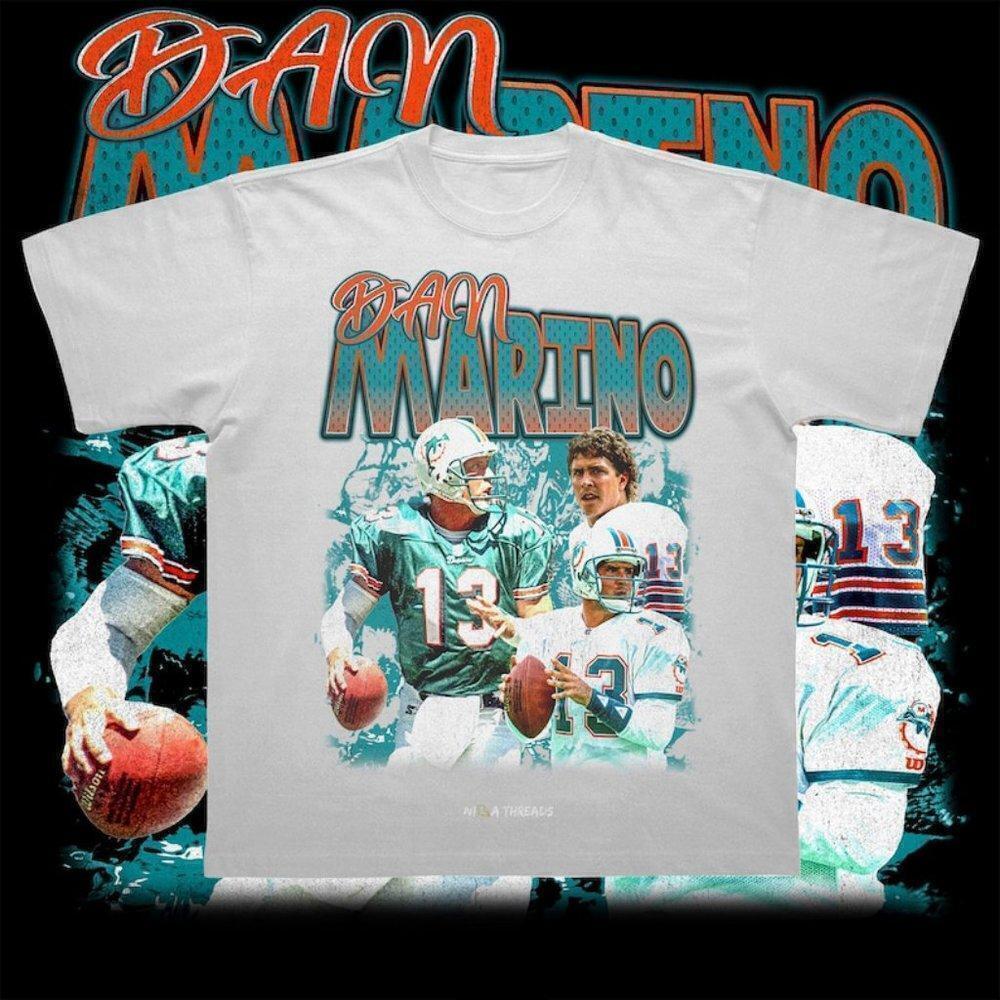 Dan Marino Miami 9s Retro Football Graphic Made In USA T-Shirt